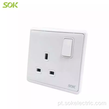 1 Gang 13A Branco BS Plug Socket verificado por CE CB tomada elétrica